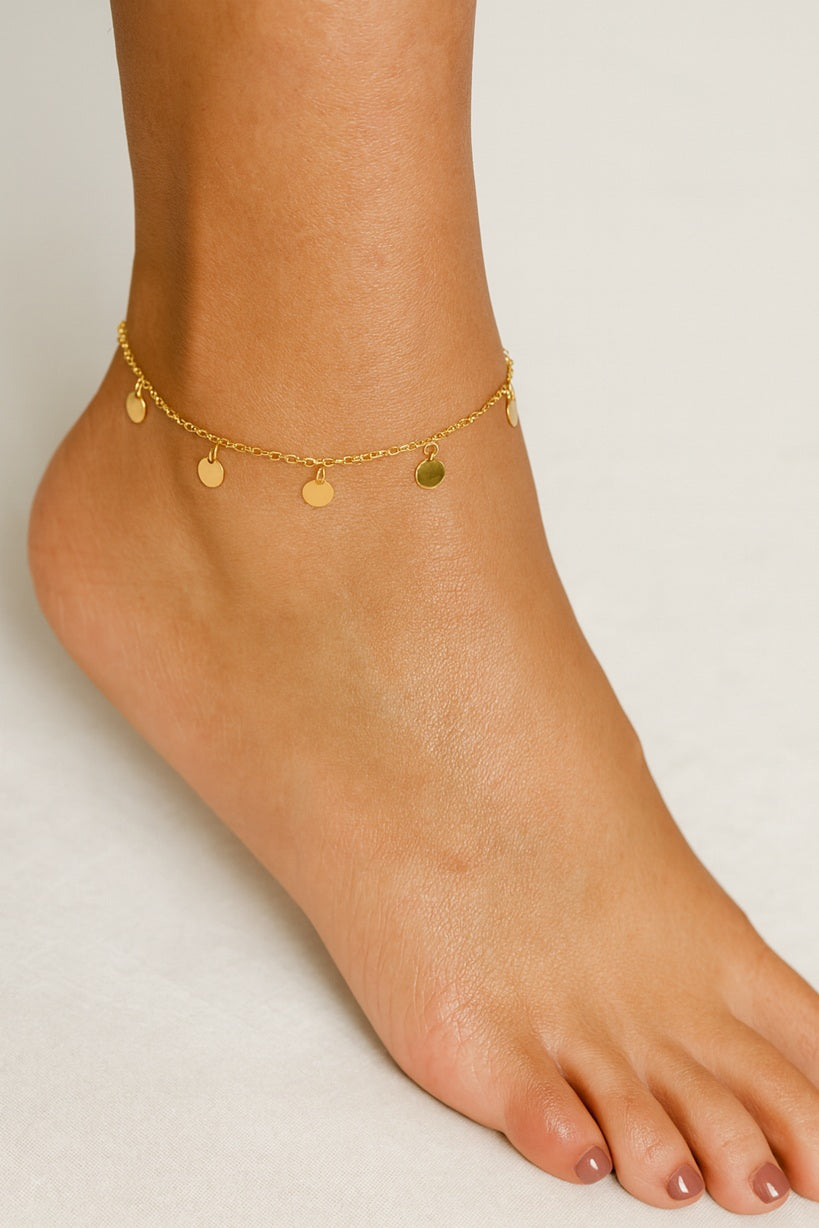 Golden Disk Anklet