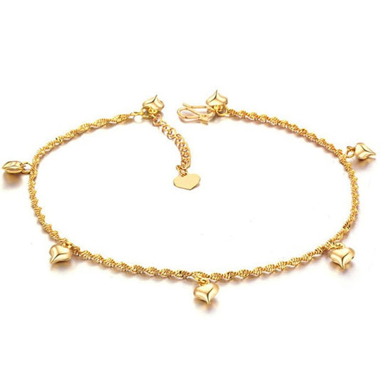 18K Gold Plated Heart Design Anklets